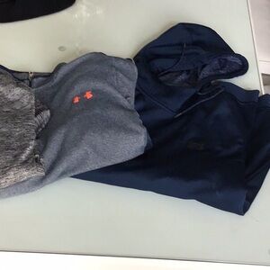Under Armour Heather Gray and Navy Hoodies bundle of 3